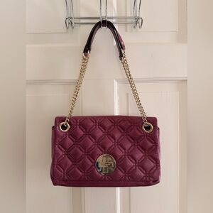Kate Spade Plum Quilted Shoulder Bag with Gold Chain